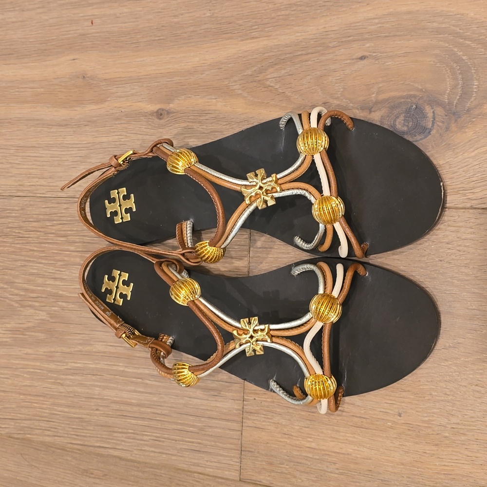 Tory Burch Capri beaded leather Sandals - Size 8